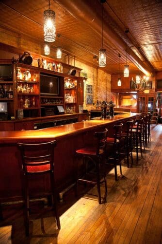 vintage bar with refinished wood work details