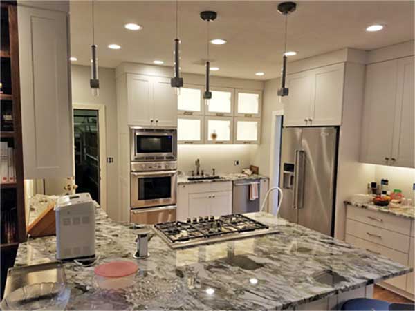 Modern Kitchen with marble work.