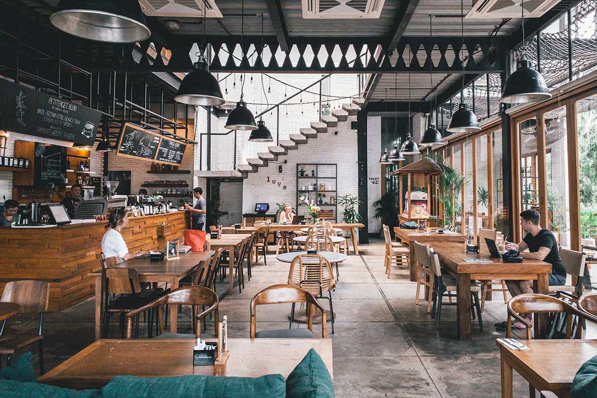 Restaurants_Bars open concept restaurant with wood accents