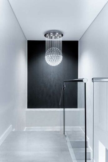 custom_glass beautiful light with custom glass stair rail