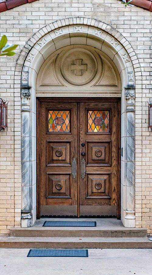 intricate wood church door intricate wood church door